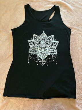 Black Lotus Mandala Tank Top - Women